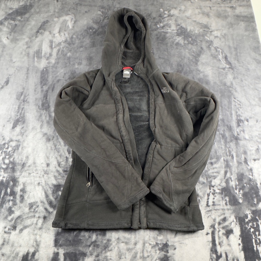 The North Face Fleece Hoodie Womens Small Black Full Zip Osito Lined Jacket
